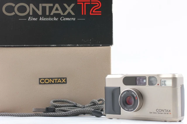 [MINT / Box] Contax T2 Titan Silver 35mm Point & Shoot Film Camera From JAPAN