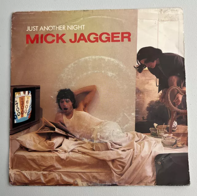 Mick Jagger Just Another Night 7" 45rpm SELTEN NIEDERLÄNDISCH PS Solid Center Sehr guter Zustand/Ex