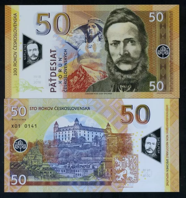 Czechoslovakia, 50 Korun, 2019, Private issue Polymer, UNC - Commemorative