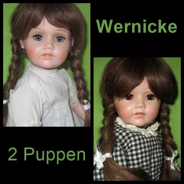 2 x süsse schöne Wernicke Sammler Künstler Hartkörper Puppe (Repro Brigitte?)