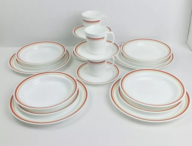 Vintage 20pc Corning Corelle Cinnamon Chestnut Dinnerware Set 4 Place Sets RARE