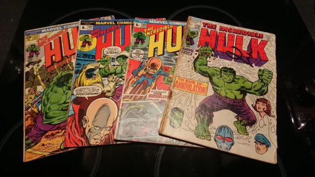 The Incredible Hulk # 116, 163, 164 and 175 (Marvel 1970) Job lot bundle