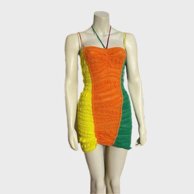 zara crochet dress yellow GINGHAM CROCHET DRESS - Yellow