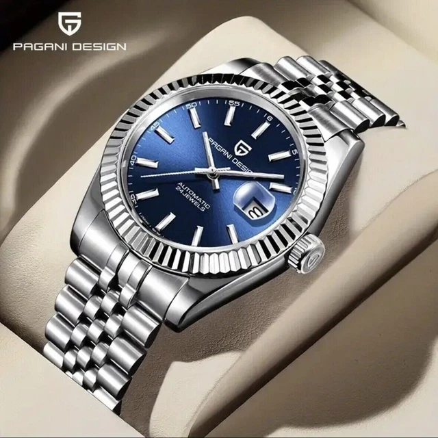 CEYADG Pagani Design Orologi Automatici da Uomo, 43 mm, Orologio da Polso Meccanico Resistente all'acqua 100 m, Acciaio Inossidabile, Vetro Zaffiro, Movimento NH35 (Verde Oro