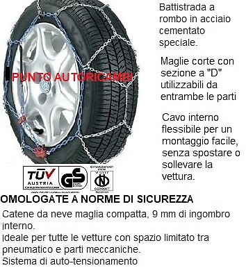 Bottari 68009 Catene da neve per SUV a rombo MASTER T16 16mm Mis 250 