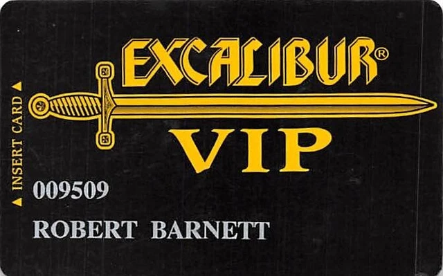 Excalibur Casino - Las Vegas, NV - Rare Table Card