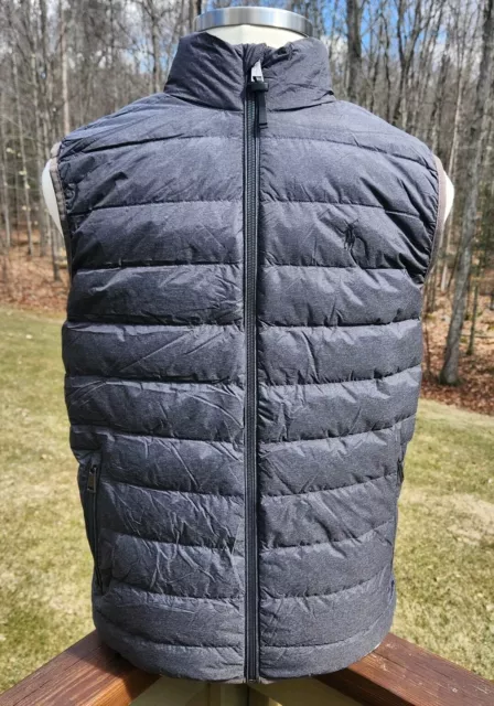 Polo Ralph Lauren Puffer Vest Mens Medium Black Quilted Goose Down Packable Tag