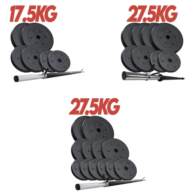 ScSPORTS® Langhantel Set 20/30 kg Gewichte Hantelscheiben Hantelstange Hantelset