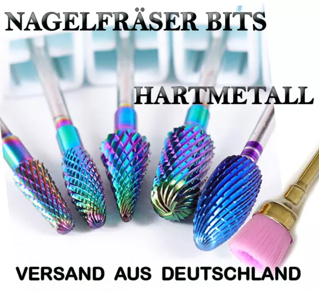 Nagelfräser Bits Hartmetall Fräseraufsatz Schleifkopf Aufsatz HM Bit Set Carbide