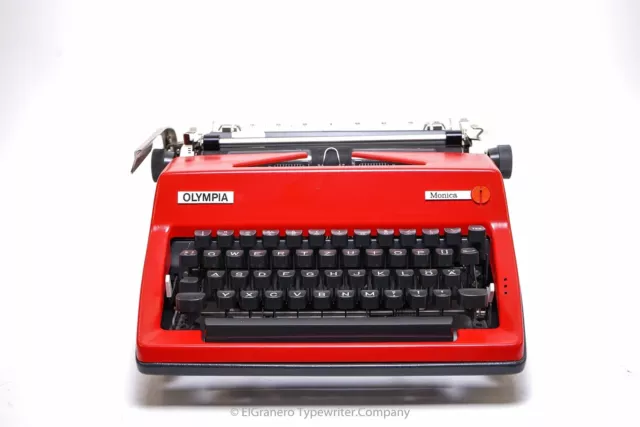 Olympia SM9 Red Typewriter, Vintage, Mint Condition, Manual Portable,