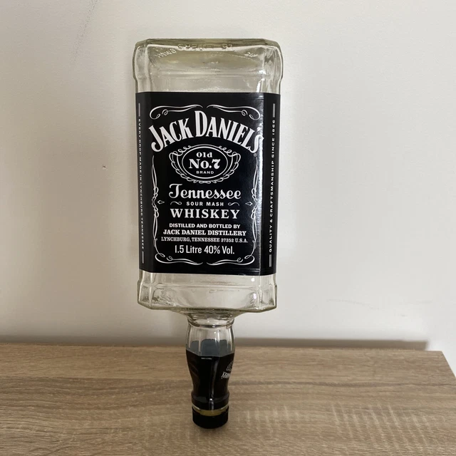 JACK DANIELS 1.5 Litre Optic Empty Bottle Upside Down Label Mancave Bar