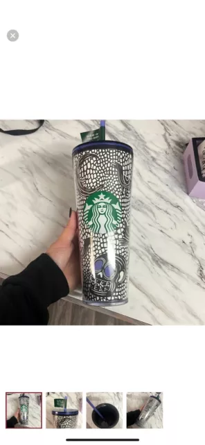 New Starbucks 2021 Halloween Glow in the Dark Black Cat Cold Cup Tumbler 24oz