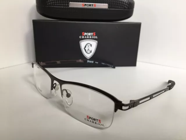 Nuevo marco de gafas para hombre Charriol Sport SP 23037 C2 53 mm titanio sin montura