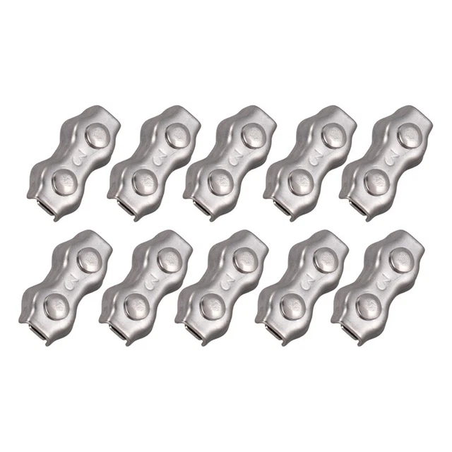 10 Pcs 3mm Duplex Clips Stainless Steel Wire Cable Rope Grips Caliper QI1