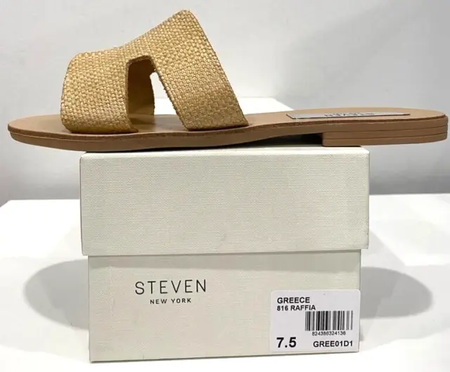 Steven New York Women's Greece Sandal, Raffia, GREE01D1 US size 7.5