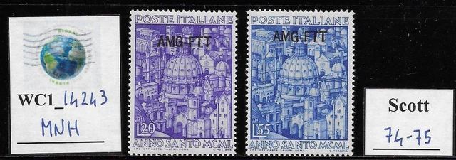 WC1_14243. ITALY: TRIESTE FTT. 1950 HOLY YEAR set. Scott 74-75. MNH