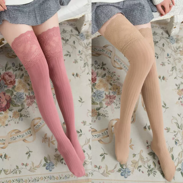 Calcetines casuales de lana para mujer, color sólido, sobre la rodilla,  medias de lana para mujer, medias de lana para invierno (E, talla única)