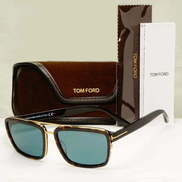 Authentic Tom Ford Mens Gold Square Brown Green Sunglasses Anders TF 780 52N