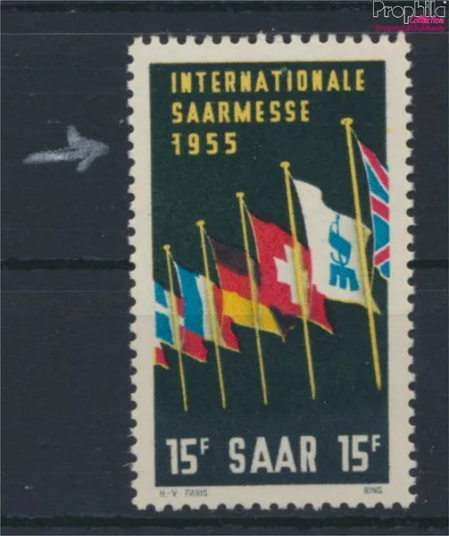 Briefmarken Saarland 1955 Mi 359II  1 mit 2 Anstrichen (Feld 40) postfrisc (9960