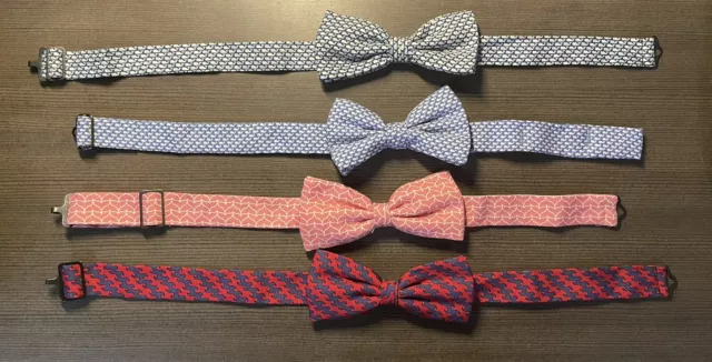 Vineyard Vines Bow Ties Lot Of 4 Gently Used - Genuine 100% Silk