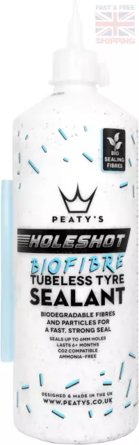 Sigillante pneumatici tubeless in biofibra Peaty's Holeshot, riparazione puntura ad azione rapida, su