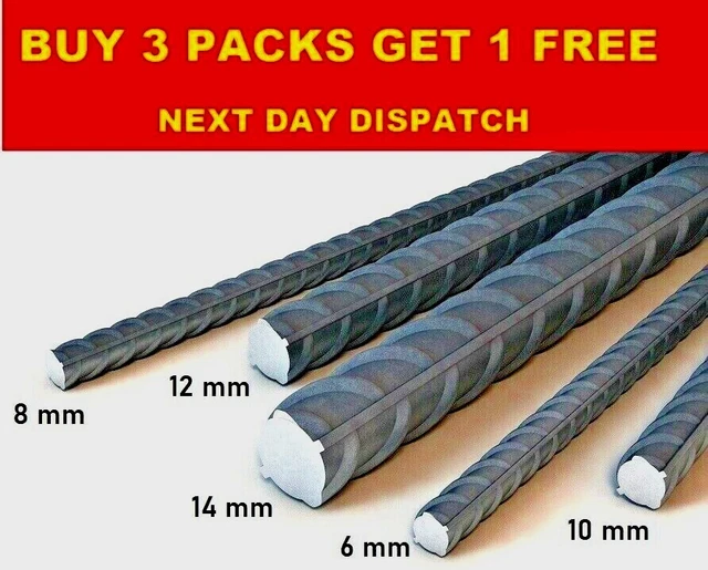 REINFORCING REINFORCEMENT STEEL Bar for Concrete Rebar ALL SIZES 6 mm
