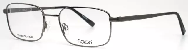 FLEXON Collins 600 033 Gunmetal Mens Rectangle Full Rim Eyeglasses 53-18-140