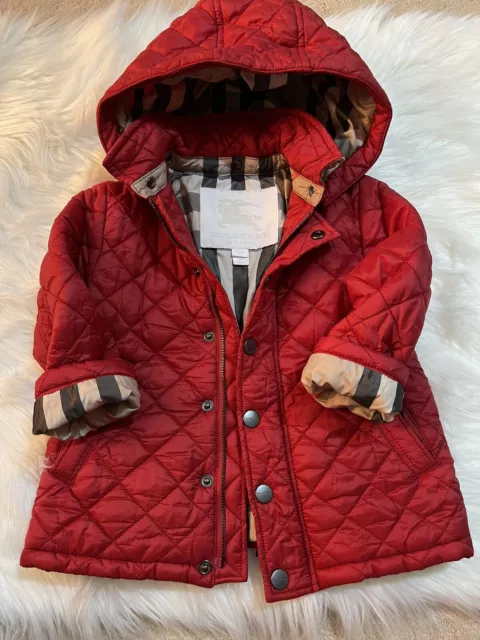 Burberry Kids Hooded Puffer Jacket 18M with Removable Hood.