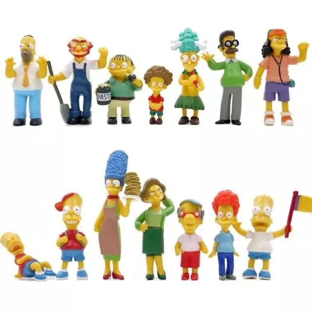 Simpsons Cartoon Action Figures Funny Homer Marge Bart PVC Doll 14Pcs Models Toy