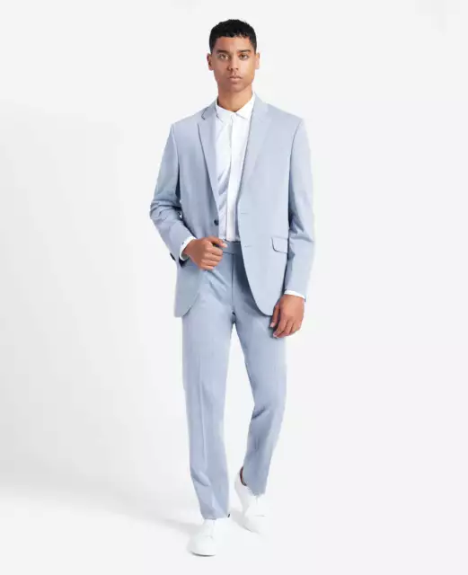 Kenneth Cole Light Blue Slim-Fit Suit 38R Jacket 31 x 32 Pants