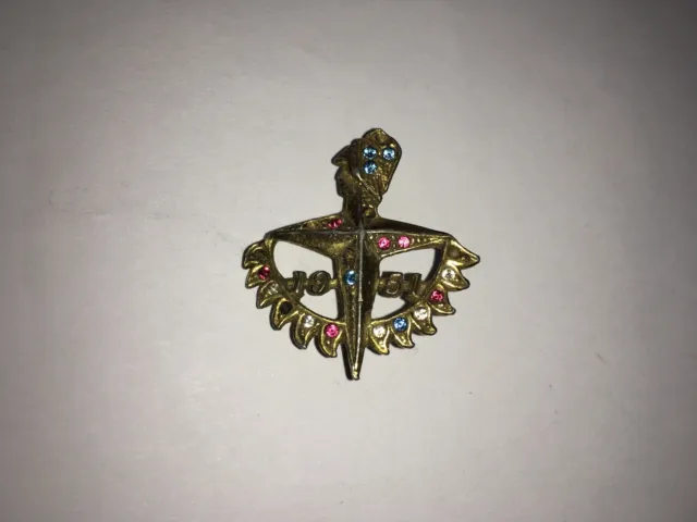 1951 Festival Of Britain Small Souvenir Jewelled Pin Brooch