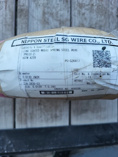 Nippon Zinc Coated Music Spring Steel Wire .0130