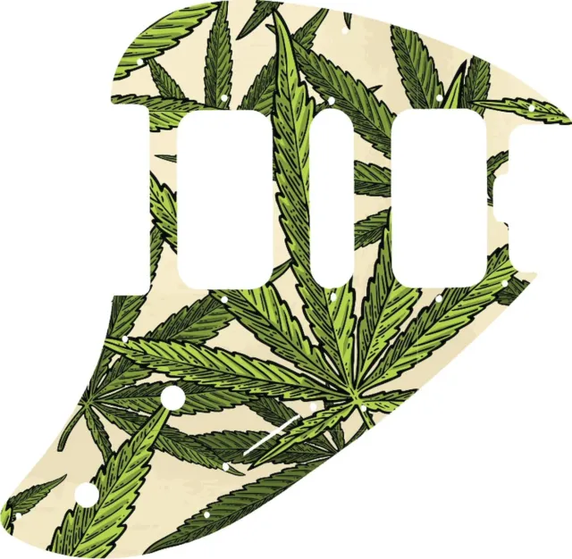 WD Custom Pickguard For Music Man Silhouette #GC02 Cannabis Leaf Graphic