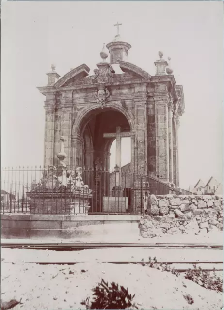 Portugal, Leixões, Vue de la chapelle, Vintage print, circa 1895 Tirage vintage