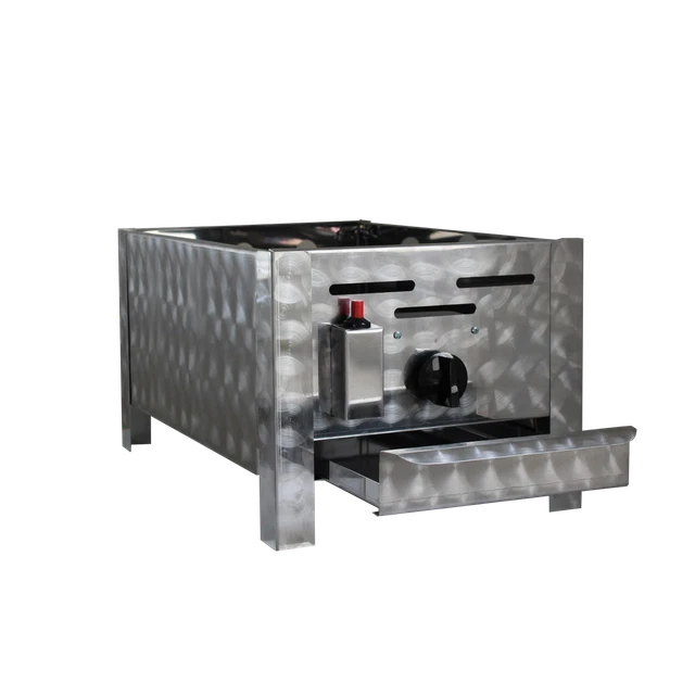 Gastrobräter m. Grillrost Gasgrill Edelstahl 1 flammig mit Rost 34 x  53 x 27 cm 4