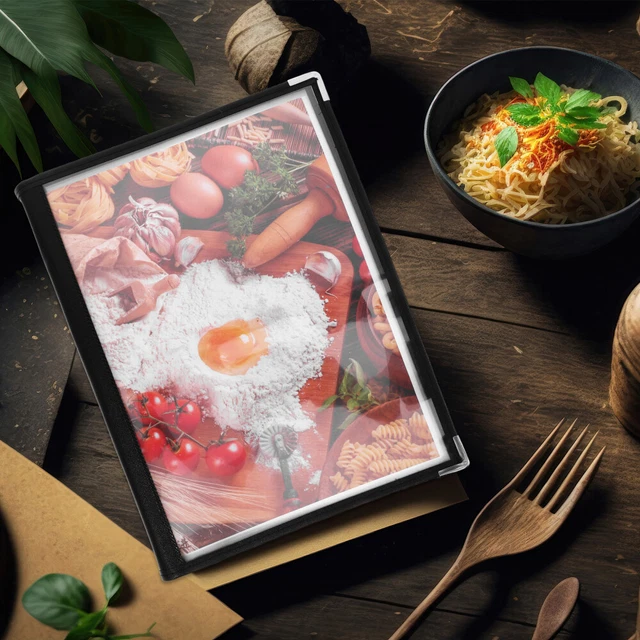 RESTAURANT MENU FOLDER Transparent Pvc 20 Sides Restaurant Menu Cover ...
