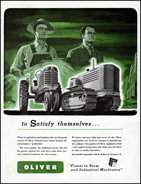 1949 Oliver tractors farm industrial machinery vintage art Print Ad adL40