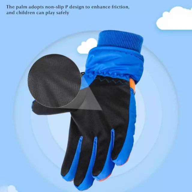 Kids Ski Winter Warm Windproof Snow Mittens Girls Boys Cold Weather G(01