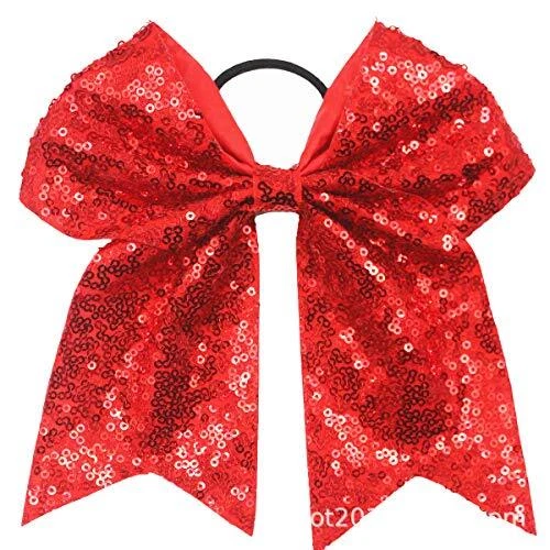Sunvy Sparkly Sequin Glitter Hair Bows With Rubber Bands 7.5 Inch Big Bows Ha...