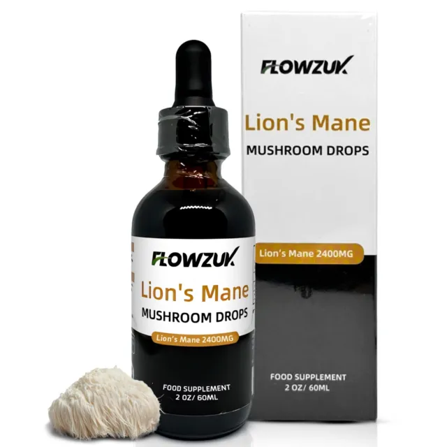 Lions Mane Tincture - 100% Organic Natural Extract Mushroom Liquid drops 60ml