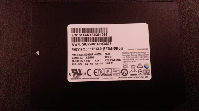【サイコム】 Samsung PM851a (MZ-7LE1T00) (1TB SSD) @新品@