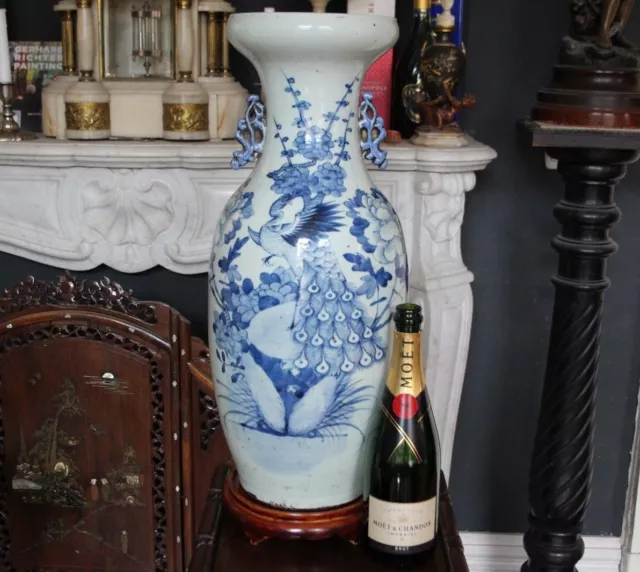 *Rarität XXL* riesig große antik Qing Porzellan Vase China Unterglasur Blau