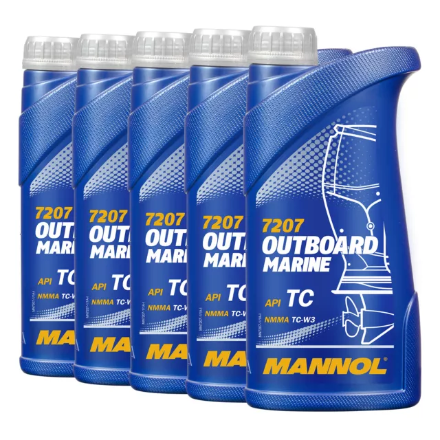 5 (5x1) Liter MANNOL Outboard Marine 2-Takt Mischöl