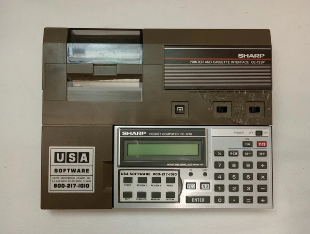 SHARP PC-1270 POCKET Computer CE-123P Printer and Cassette