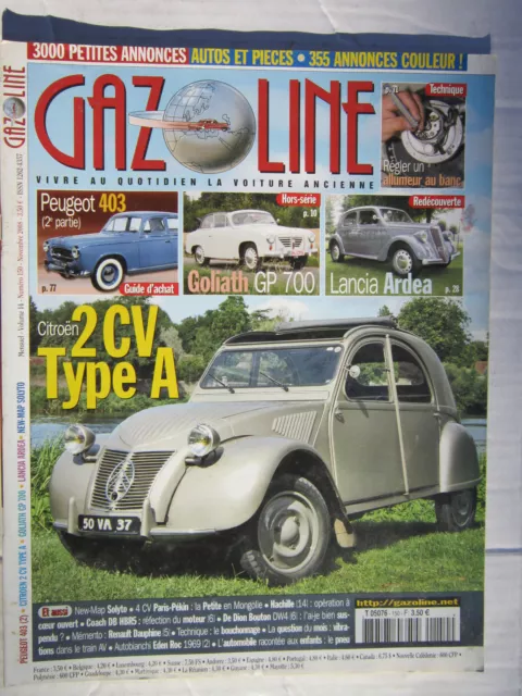 GAZOLINE N° 150 /guide d'achat 403/ 2 CV type A/ GOLIATH GP 700/ LANCIA ARDEA