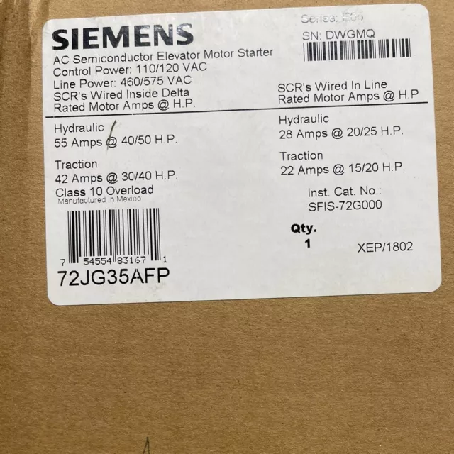72JG35AFP Siemens Soft Starter BRAND NEW