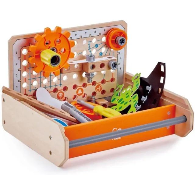 Hape E3029 Tüftler Werkzeugkasten Experimentierset Experimente Holzspielzeug