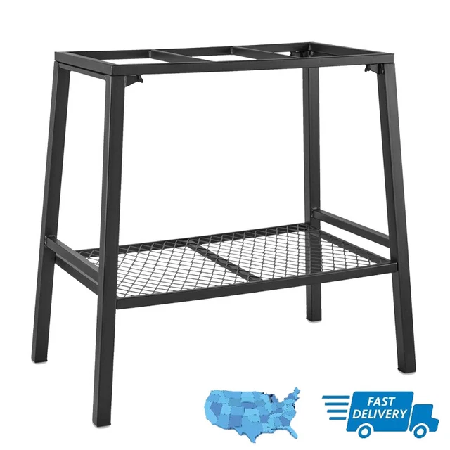 10-15 Gal Steel Aquarium Stand Built-in Accessory Shelf Fish Tank Stands Sturdy