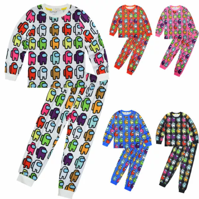 Boys Girls Among Us Pyjamas PJS Gamer Pajamas Sleepwear Outfits Tops Pants 2pcs