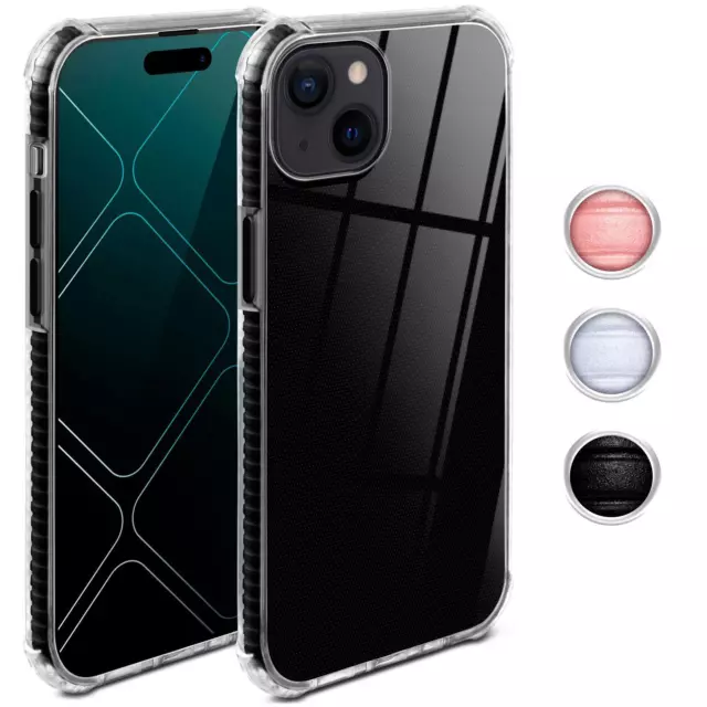 Hülle für Apple iPhone 15 Transparent Eckschutz Case Cover Silikon Handyhülle